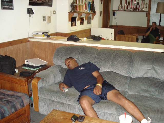 Dugie waiting for football to start
