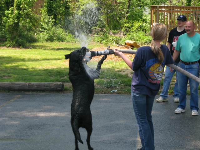 5/4/08 Amanda & Raven Playing with the Hose