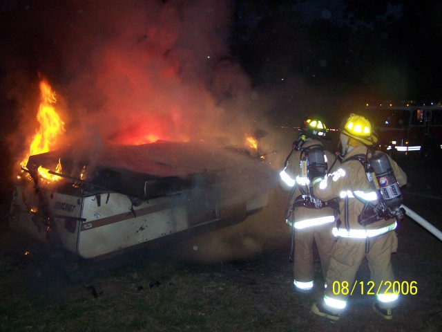 Pop up trailer fire