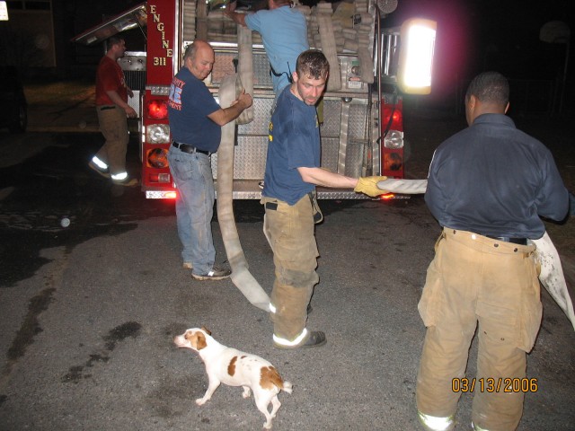 Charlie barking how to rack the hose