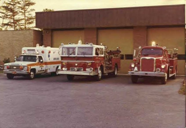 Engine 411 1969 Ward LaFrance (center) at 41 after 1st rehab