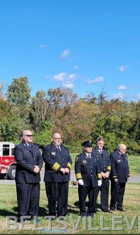 Members of the Beltsville and Laurel Volunteer Fire Departments pay their final respects.

Photo courtesy of the Collins family.